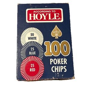 2003 According to Hoyle Brand 100 Poker Chips- Plastic Tray Included
